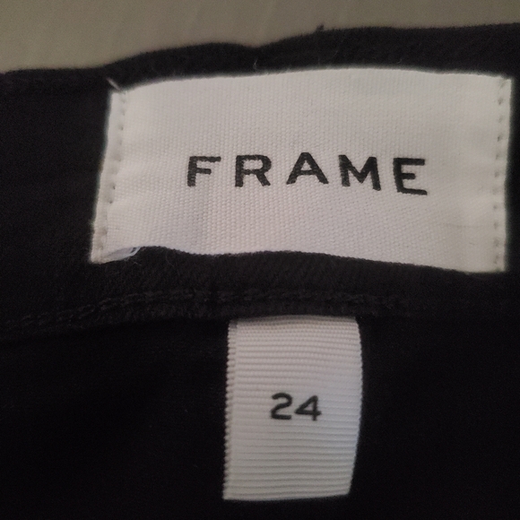 Frame Denim Le High Flare Black Jeans Stretch High Waisted Film Noir Size 24 - Picture 7 of 13